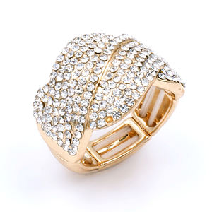 Romantico oro placcato in acciaio inox anello regolabile in cristallo trasparente a grappolo intarsio alla moda a forma di numero per i bambini - Product Image 3