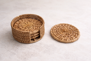 Posavasos Clásicos Tejidos a Mano de Ratán y Yute Ecológicos de 10 mm de Grosor, Muy Vendidos, para Mesa, Hotel, Hogar y Uso con Cerámica - Product Image 3