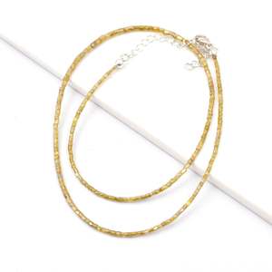 Collar de cuentas finas de diamante amarillo natural en tubo de 1.5 - 2.5 mm, 15 pulgadas, para fabricación de joyería, precio de fábrica al por mayor, suministro a granel. - Product Image 3