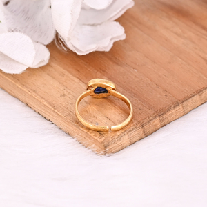 Natural Kyanite Gemstone Solid 925 Sterling <b>Silver</b> Yellow Gold <b>Plated</b> Adjustable Ring Fine Jewelry Engagement Gifts - Product Image 3