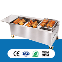 Rôtissoire à poulet au gaz commerciale en acier inoxydable, machine à griller BBQ, cuisinière au gaz GPL/gaz naturel pour la restauration