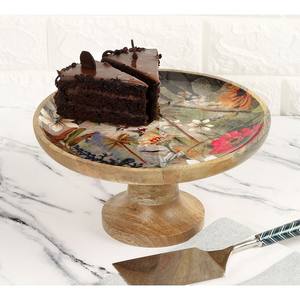 Enamel Print Wood <b>Cake</b> <b>Stand</b> Eco-Friendly Home Kitchen <b>Christmas</b> Party Wedding Use Acacia Wood and Enamel Print - Product Image 6