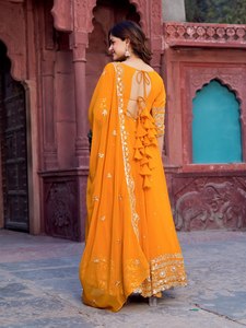 NUEVO SALWAR KAMEEZ DE GEORGETTE DE ALTA CALIDAD CON DUPATTA, DISEÑO DE MODA, COLOR AMARILLO, PARA FIESTAS, MODERNO, PARA TODAS LAS TEMPORADAS 2025 - Product Image 6