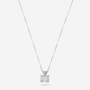 Collier en argent 92,5 plaqué or 14 carats, platine, or rose, diamant, zircon, perle, serti clos, plaqué rhodium, bijoux de fiançailles tendance 188291 - Product Image 1