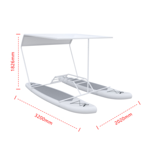 Bateau de pêche gonflable portable à catamaran, haute stabilité, <span class=keywords><strong>coque</strong></span> tunnel, ponton avec pont pneumatique Drop Stitch, auvent solaire pour lac et rivière - Product Image 4