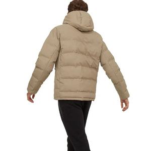 Chaqueta acolchada de alta calidad para hombre, logotipo personalizado, invierno, Color Beige, cuello levantado, transpirable, nailon, algodón, chaqueta con logotipo personalizable - Product Image 5