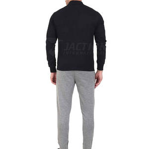 Venta caliente de los hombres de moda Slim Fit Chándal Transpirable 100% Algodón Ropa de entrenamiento con cremallera para el invierno Patrón sólido - Product Image 2