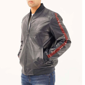 แจ็คเก็ตบอมเบอร์สไตล์ไฮสตรีทสำหรับผู้ชาย หนังวัวคุณภาพสูง ระบายอากาศได้ดี แห้งเร็ว กันน้ำ พร้อมซิปและโลโก้สั่งทำได้ - Product Image 4