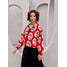 Ladies Satin Varsity Bomber <b>Jacket</b> with Quilted <b>Patchwork</b> and Custom Logo - Product Image 1