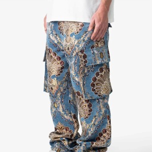 Pantalons amples et confortables pour hommes MONO RIDERS, pantalons cargo décontractés, tissu Oxford 100% coton, écologiques, doux et durables - Product Image 5