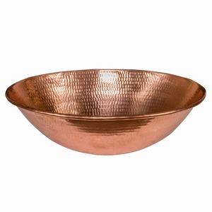 18 Inch Round <b>Copper</b> Vessel Sink Table Top Double Wall Sink Embossed Wash Basins Bathroom <b>Accessories</b> - Product Image 5