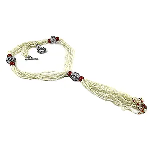 Collier de perles Art Palace pour femme, motif boule classique et tendance, avec accents plaqués argent, bijoux en perles pour cadeau de mariage - Product Image 1