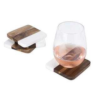 Classic Eco-Friendly Wooden <b>Marble</b> <b>Coasters</b> for Table Decoration Parties Hotel Use-Customizable Dinnerware Set - Product Image 2