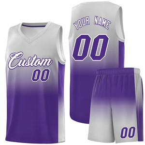Ensemble de maillot et short de basketball à dégradé personnalisé, sublimé, à séchage rapide, en mesh, vêtements d'équipe, vente en gros OEM, vêtements de basketball - Product Image 1