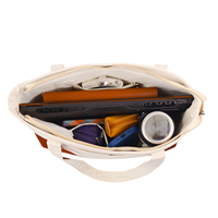Bolso de Mano Clásico Marrón para Mujer, de Lona de Algodón Resistente, con Diseño Personalizado Bordado, Color Sólido, para Uso Diario, Bolso Tote Grande de Hombro