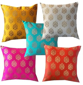 Home Decor 16 X 16 Festival Diwali Indian Decor <strong>Brocade</strong> Silk Cushion Cover Boho Decorative <strong>Pillow</strong> Case Gifting Item Housewarming - Product Image 4