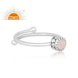 Best Selling Fine Sterling Silver Natural Ethiopian Opal Gemstone <b>Adjustable</b> <b>Ring</b> Jewelry For Women Gift For Her - Product Image 3