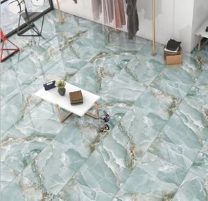 Azulejo de Porcelana Azul de Lujo al por Mayor de 600x1200 mm con Vetas Doradas, Acabado Brillante Antideslizante para Sala de Estar y Baño - Product Image 1