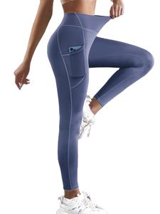 Women's High Waist Yoga Pants Stretch <b>Leggings</b> with <b>Pockets</b> for Fitness & Running Solid Color Breathable Sportswear - Product Image 3