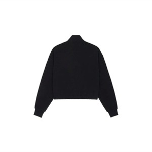 Warm <b>Women</b> Funnel Neck Zip <b>Black</b> Sweatshirt - Soft and Comfortable Zip-Up Pullover with High Funnel Neck for Extra Warmth - Product Image 2