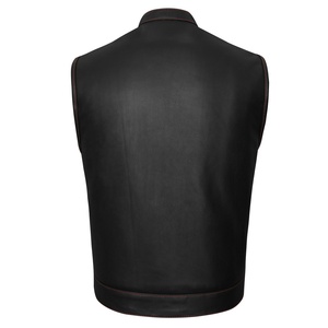 Chaleco de Motocicleta Transpirable de Cuero Personalizado para Hombre, Chaleco de Motociclista de Cuero Vacuno Genuino de Grado A, Chaleco de Cuero para Motociclista OEM - Product Image 3