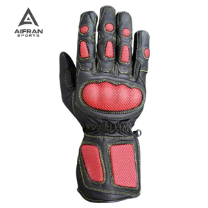 Équipement de moto de marque Aifran personnalisé : Gants de course en cuir de vache avec glissières de paume amortissantes et support de poignet - Product Image 3