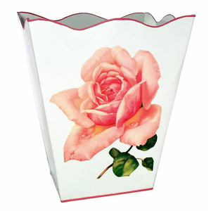 Home Wastage Use Decor High Quality Metal Elegant Flowers Enamel Paint Design Iron Durable Trash Cans <b>Dust</b> <b>Bin</b> - Product Image 2