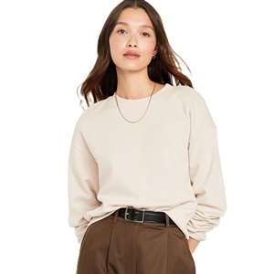 Tops cortos de manga larga para mujer, sudaderas holgadas, moda informal, Color sólido, novedad de 2025, sudadera recortada con logotipo personalizado - Product Image 4