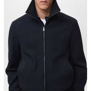 Chaqueta bomber de otoño vintage Premium con cremallera frontal patrón sólido servicio OEM - Product Image 3