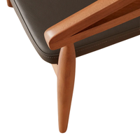 Fauteuil moderne en teck européen, écologique et durable, avec dossier incurvé, pour appartements, villas et salles à manger