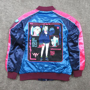 Chaqueta Deportiva Ligera de Satén Impermeable Personalizada OEM para Hombre, Estilo Universitario, Ropa Urbana de Béisbol con Cierre de Cremallera y Cuello Redondo, Forro Suave - Product Image 2