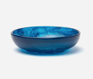 Tazón de Ensalada de Resina Ecológica Hecho a Mano con Efecto Mármol y Patrón de Remolino Acuático, Forma Redonda para Uso en el Hogar, Hoteles y Fiestas - Product Image 1
