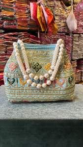 ผู้หญิงอินเดียปักกระเป๋าคลัทช์กระเป๋า Potli กระเป๋าสตางค์กระเป๋างานแต่งงานของขวัญคืนสําหรับผู้เข้าพักอินเดีย - Product Image 4