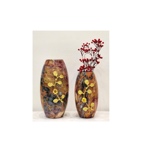 Jarrones de Metal con textura de cobre hechos a mano, Juego de 2 macetas, florero de Metal de estilo costero, gran venta al por mayor, bodas - Product Image 5