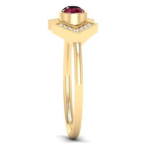 Anillo de Plata de Ley 925 con Diseño Único REYES, Gema de Rubí de Corte Ovalado de 0.5 Quilates, Hecho a Mano, Chapado en Oro Amarillo de 14K y Rodio - Product Image 3