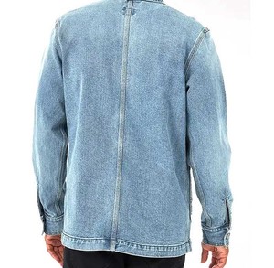<b>Lightweight</b> Vintage Single-Breasted Men's <b>Denim</b> <b>Jacket</b> Comfortable Breathable Solid Pattern with Stand Collar for Spring Season - Product Image 3