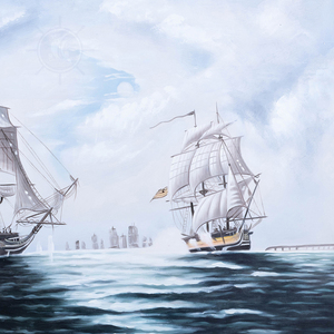 ศิลปะผนังผ้าใบไม้ 'การต่อสู้ของหัวฟลามโบโร' สำหรับตกแต่งบ้าน (119.4L x 3.3W x 78.7H ซม.) - Product Image 4