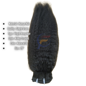 Extensions de cheveux indonésiennes à double trame, qualité supérieure, mèches de cheveux vierges bruts, 100% cheveux humains vierges Remy, cuticules alignées, Yaki Kinky - Product Image 3