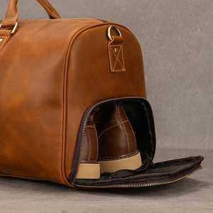 Custom Genuine Leather Foldable Large Capacity Durable Waterproof Travel <b>Duffel</b> <b>Bag</b> for Premium Fashion Brands - Product Image 2