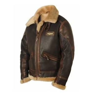 Leather <b>Jacket</b> Coat Gentleman Fall and Winter Style Intensification Keep Warm and Cold Brown Lapel Zipper <b>Jacket</b> - Product Image 5