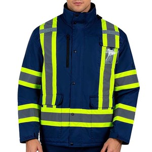 Winter Waterproof ANSI Class 1 LED Flash <b>Worker</b> Security Clothing Coat Men Hi Vis Custom Construction Workwear Reflective Safety - Product Image 1