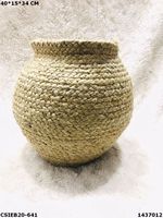 Panier de plage tressé en jute et coton Dari – Élégant panier de mode pour femme