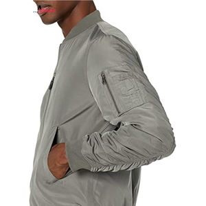 Blouson aviateur en toile léger et décontracté pour hommes, coupe-vent imperméable avec col montant, veste de créateur grande taille pour les golfeurs - Product Image 3