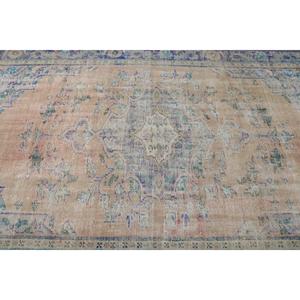 Alfombra Turca de 5.1x8.3 pies (154x254 cm), Alfombra Vintage Azul Sólido - Product Image 5