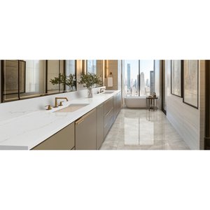 Cuarzo de Composición Premium Calacatta Rusta en Losa Grande - Diseño Moderno, Resistente al Agua y Duradero para Aplicaciones en Paredes y Cocinas - Product Image 5