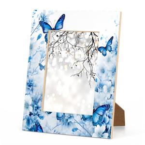 8x10 Resin Mat for <b>5x7</b> Photo Floral <b>Picture</b> <b>Frame</b> for Garden and Flower Lovers with Pops of Blue and Yellow - Product Image 5