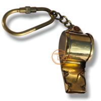 Sifflet Nautique Vintage en Laiton Massif, Petit Porte-clés Doré Léger, Style Bénédiction, Art & Objets de Collection