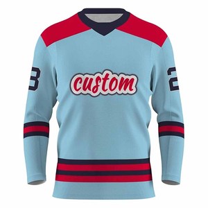 Maillots de hockey sur glace à col en V personnalisés avec le nom de l'équipe, en polyester/coton, manches longues, impression par sublimation, respirants, toutes saisons - Product Image 6