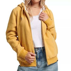 เสื้อมีฮู้ดแขนยาวสำหรับผู้หญิงเสื้อมีซิปไม่มีลาย - Product Image 4