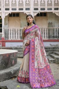 Attrayant Bonne Qualité Excellente Soie Tussar Douce Avec Belle Patola Imprimer Saree Femme Mode Exportateur à Vendre - Product Image 5